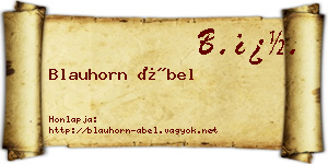 Blauhorn Ábel névjegykártya